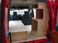 Ford Transit Connect Camper Homemade Shelving Area